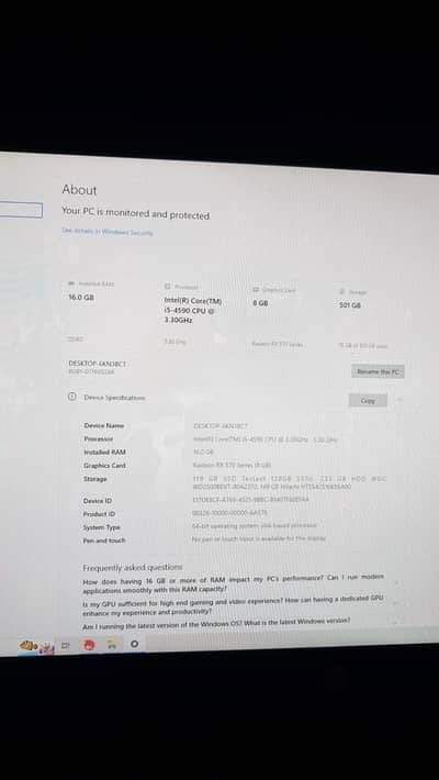 i5 4th generation gaming PC with 16 gb ram and 8gb ghrapic card