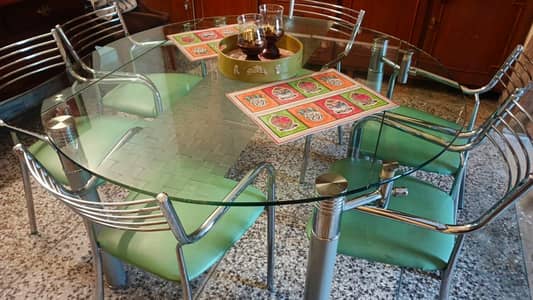 Glass Dining Table with chairs