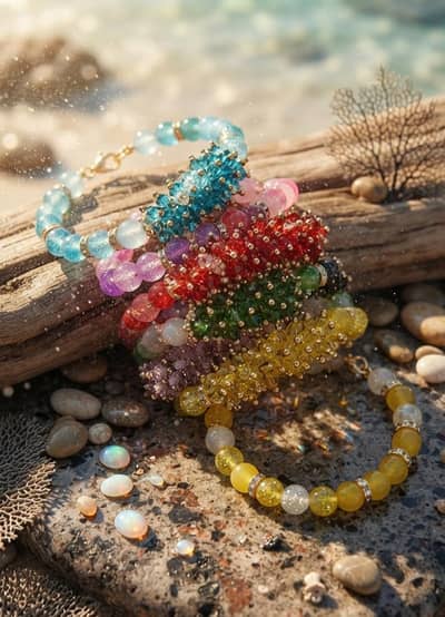 Handmade Black & Gold Elegance Beaded Bracelet | art & design by MHA