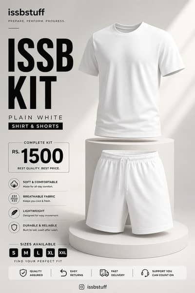 ISSB Kit  |  ISSB PT Kit  |  White Shirt and Shorts