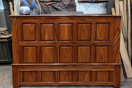 New pure wooden yellow pine wood king size bed