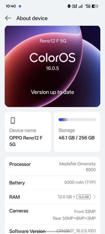 Oppo Reno 12F 5g 12+12 256 GB
