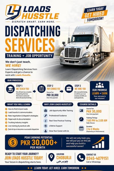 first you will receive complete dispatching training then offer job