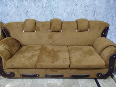 Premium 7 Seater Sofa Wooden Arm Premium-Good Condition