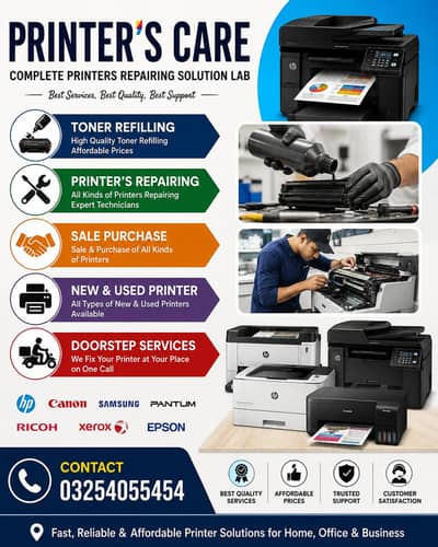 Printers Toner Refilling & Repairing (0325-4055454)