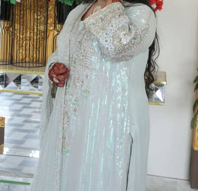 Maria B Inspired Embroidered Chiffon Suit – Large/XL 