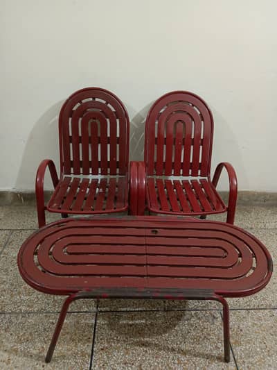Iron Chair Table Set