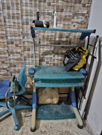 Computer Table & Chair Plastic & Metal Frame