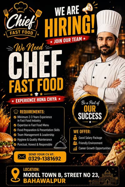 musa fast food need chef