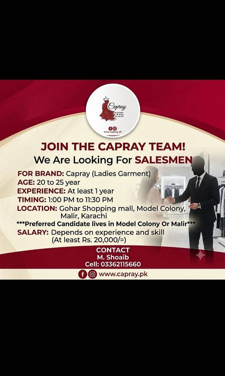 Sales man required 0