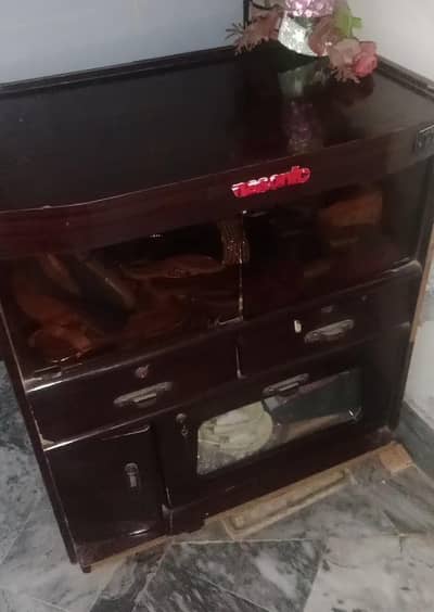 Beautiful Wooden Storage Trolley / Cabinet – Dark Brown