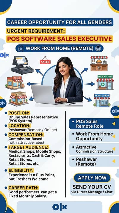 (Females ) Sales Executive Peshawar Remote Opportunity
