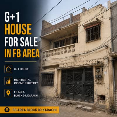 G+1 House For Sale In FB Area Block 09 Karachi | Sangam Ground Facing