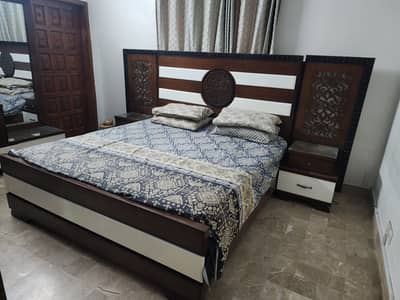King Size bedset with Side Tables, Dressing and Wardrobe