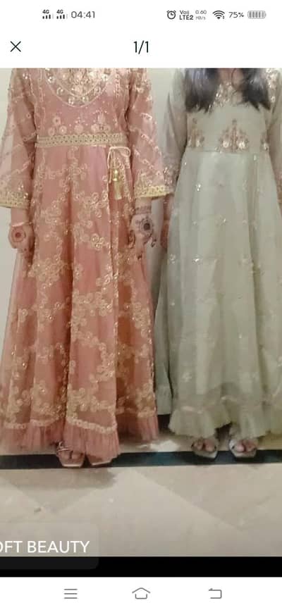 long frocks for 14 year old girls . . . . carrot color and grey color
