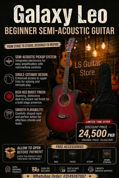 brand new guitar original branded semi acoustic guitar 03149367007