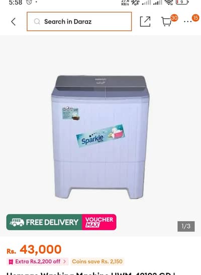 Homeage Washing Machine SEMI AUTOMATIC, Twin Tub Washer Glass Door