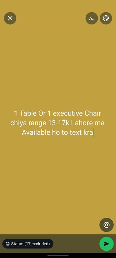 1 table and 1 executive chair required in used and good condition i