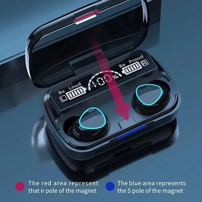 M10 Black Earbuds with LED Display & 2000mAh Bank