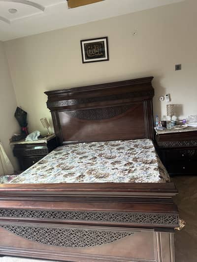 Brand new pure wooden bed handcrafted quality design bed  up for sale