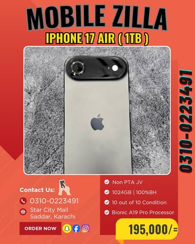 Apple iPhone 17 Air 1024GB ( 1Tb ) Non PTA Chance Deal 100%BH