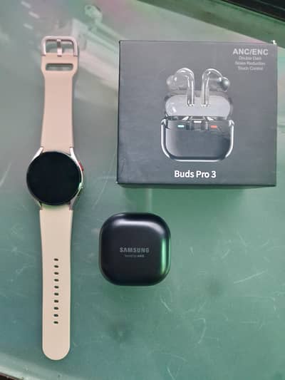 samsung galaxy watch 4 with samsung galaxy earbuds pro3