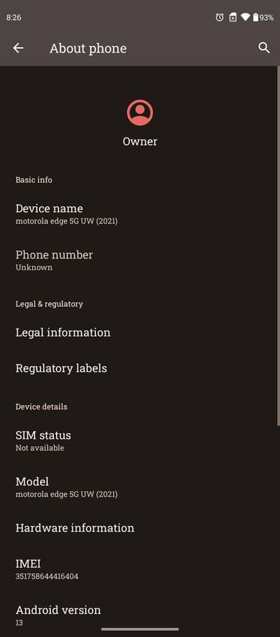 Motorola Edge 5G uw 2021