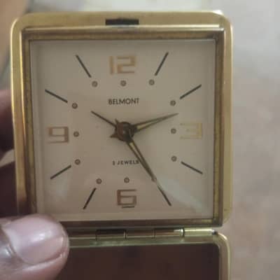 Vitage Belmont German Clock / Antique Home Decor / Working Travel Alar