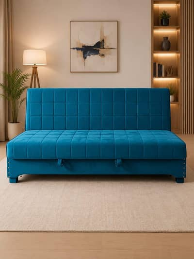  Modern Velvet Sofa Cum Bed 