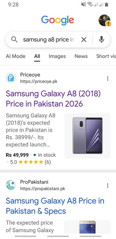 Samsung a8 2018  4gb ram or 64gb rom