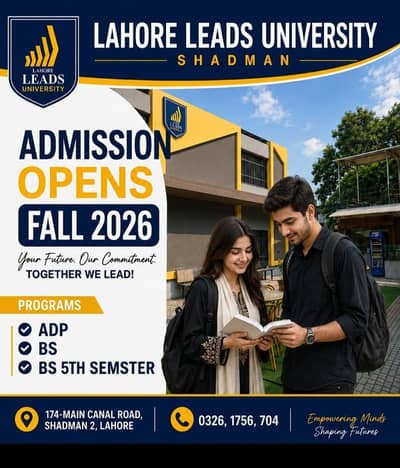 Lahore Leads University |Admissions Open Fall 2026 | ADP, BS Programs