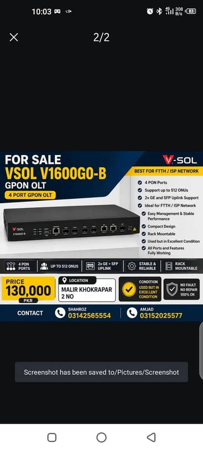 GPON OLT 4PORT