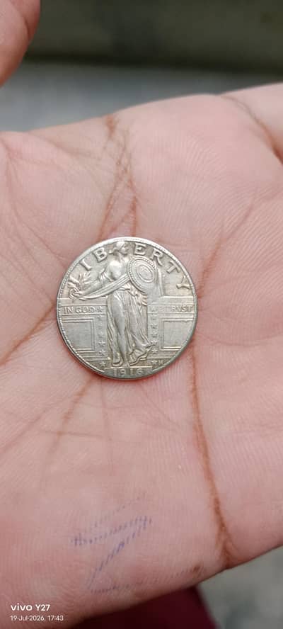 1916 Stand Liberty quarter Usa coin