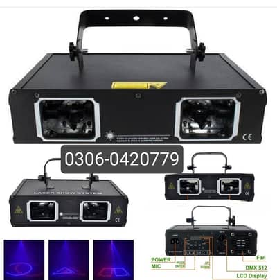 2 HEAD DJ LASER PARTY HIGH BEAM DISCO LIGHT