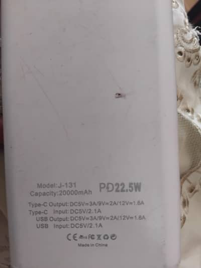 J-Cell J-131 Transparent Fast Charging Power Bank – 20000mAh, PD 22.5W