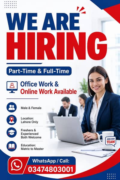 WE ARE HIRING MALE AND FEMALES STAFF FOR PART TIME