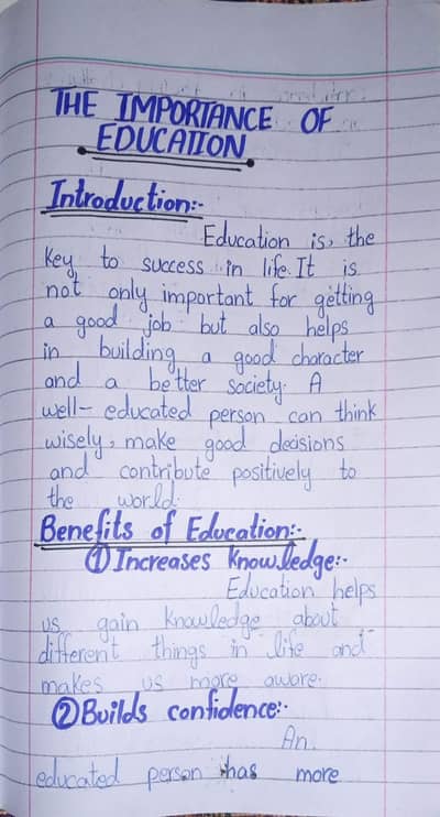 Hand writing notes and assignment writing _English and  Urdu