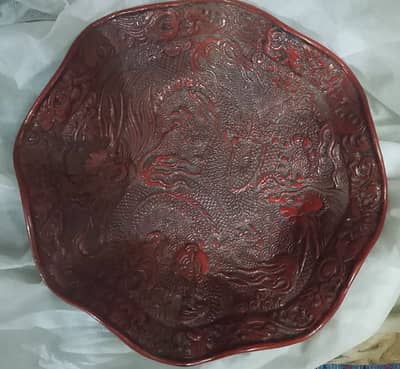 Vintage Red Lacquerware dish