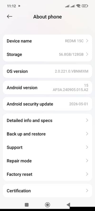 Mobiles Other Model realme 15C calor black jast 2 month use
