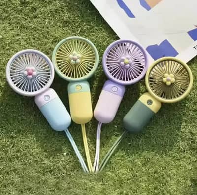 2-in-1 Mini Handheld Fan with Mobile Stand | USB Rechargeable Portable