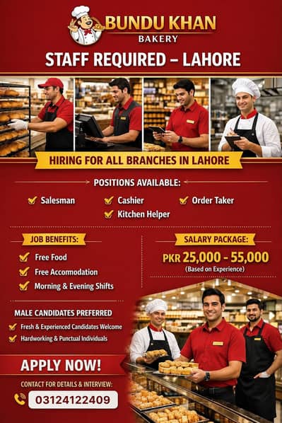 jobs in bundu khan restaurant or bakery