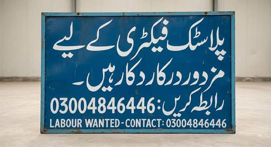 Labour needed at plastic recycling factory no. 03004846446