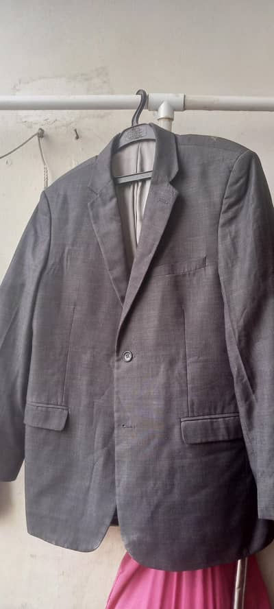 Men's Formal Blazer Grey nd White Colour