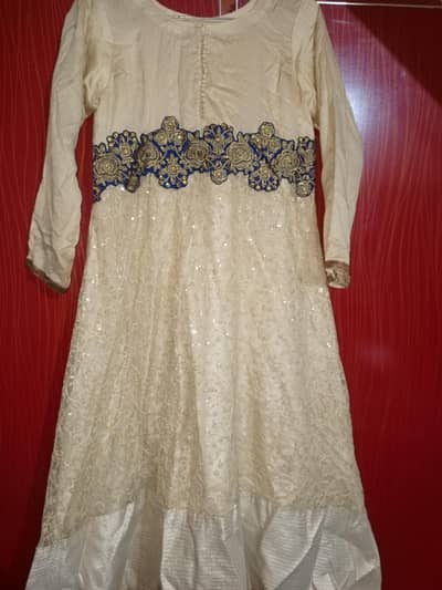 net embroidered long  frock