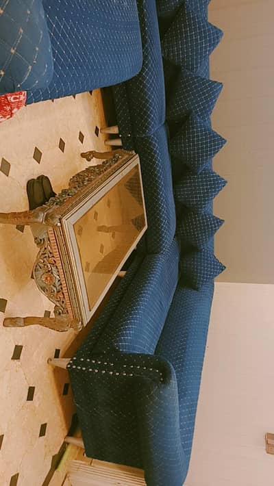 sofa in blue color