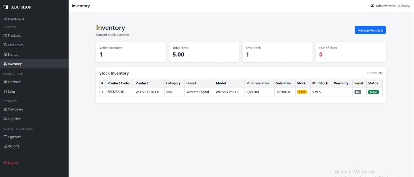 Shop Managerment System Application 4
