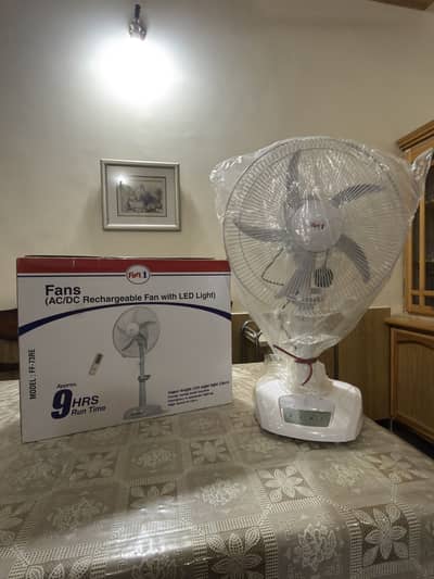 First 1 AC/DC Rechargeable Fan with LED light