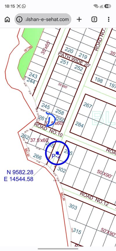 gulshan sehat E18 block E street 10 plot in blue circle