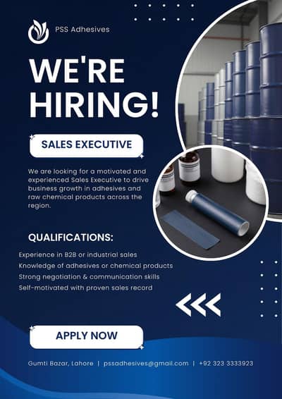We Are Hiring a sales executive