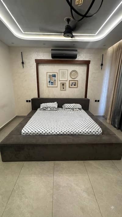 Modern Low Profile Fabric Platform Bed/King Size - Excellent Condition